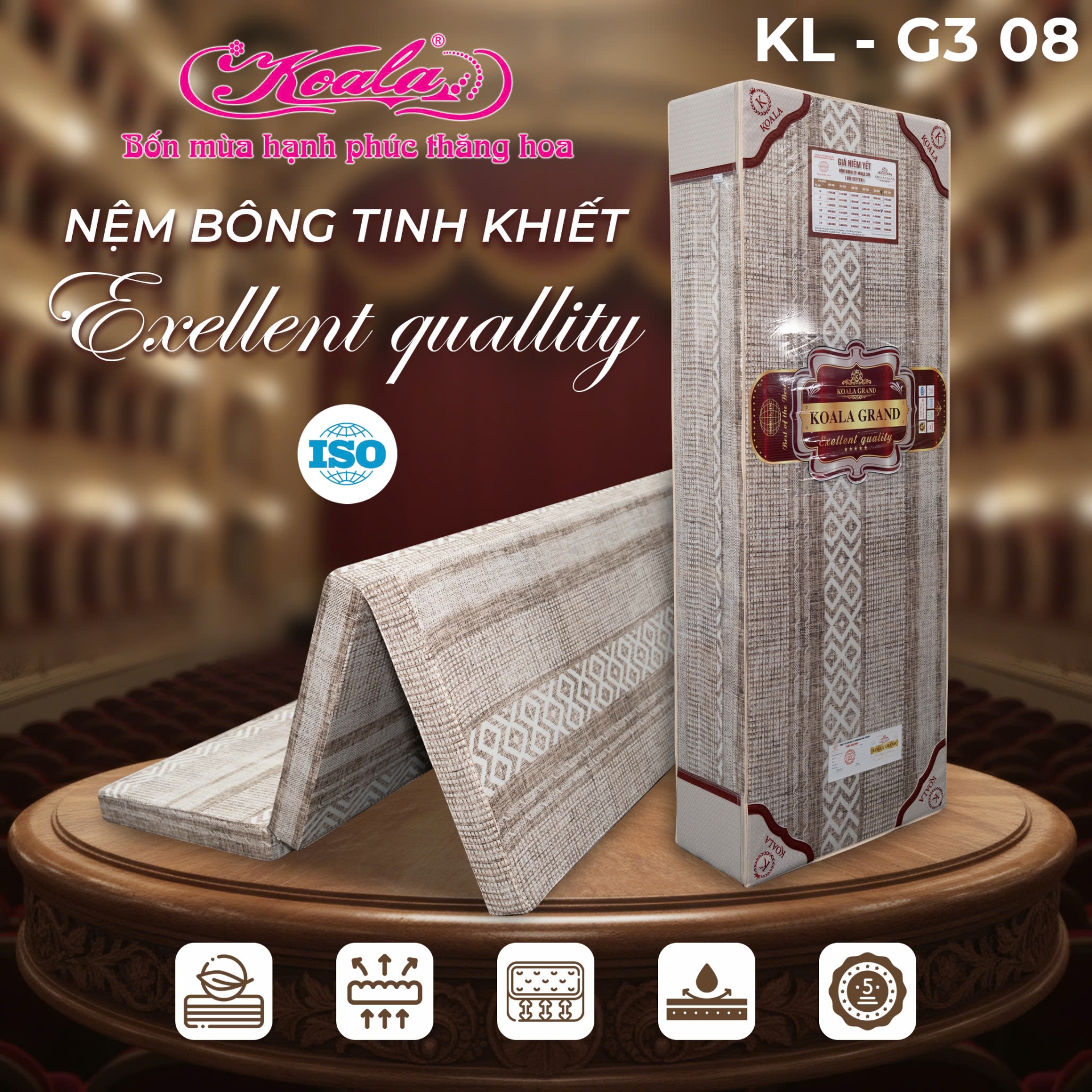Đệm Bông Gấp 3M KOALA CT 200*220cm