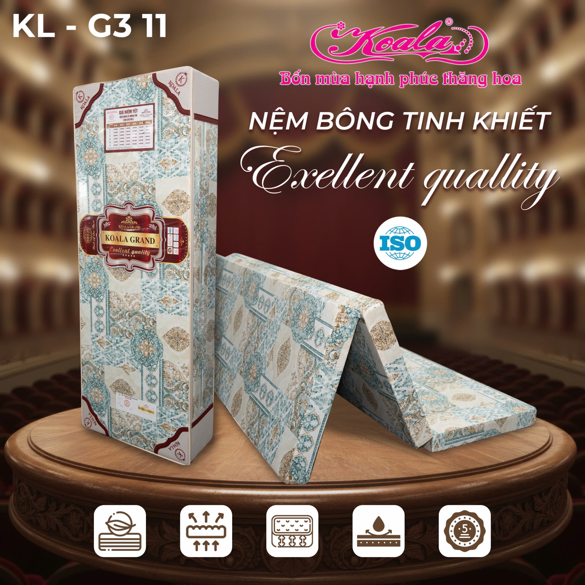 Đệm Bông Gấp 3M KOALA CT 200*220cm