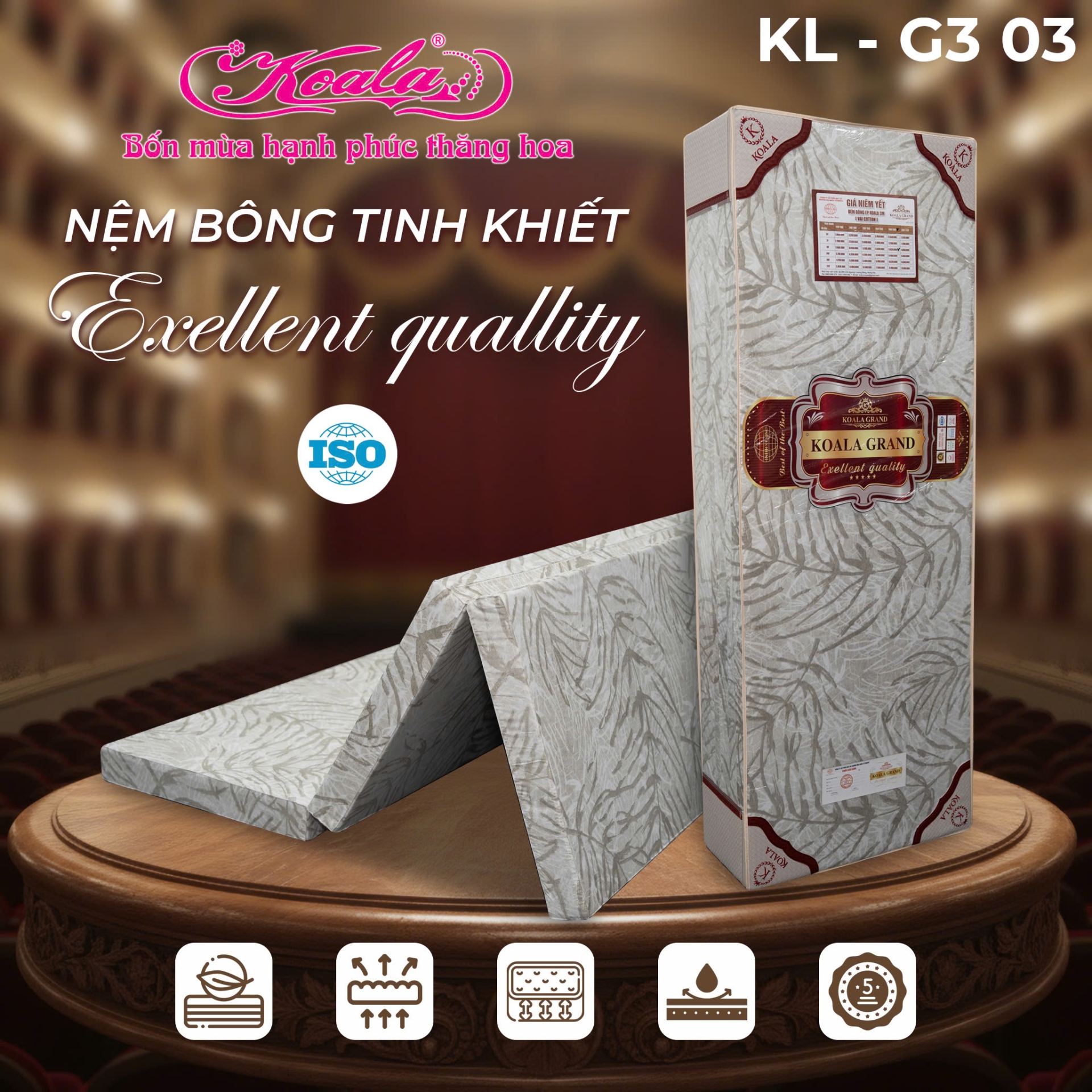 Đệm Bông Gấp 3M KOALA CT 200*220cm