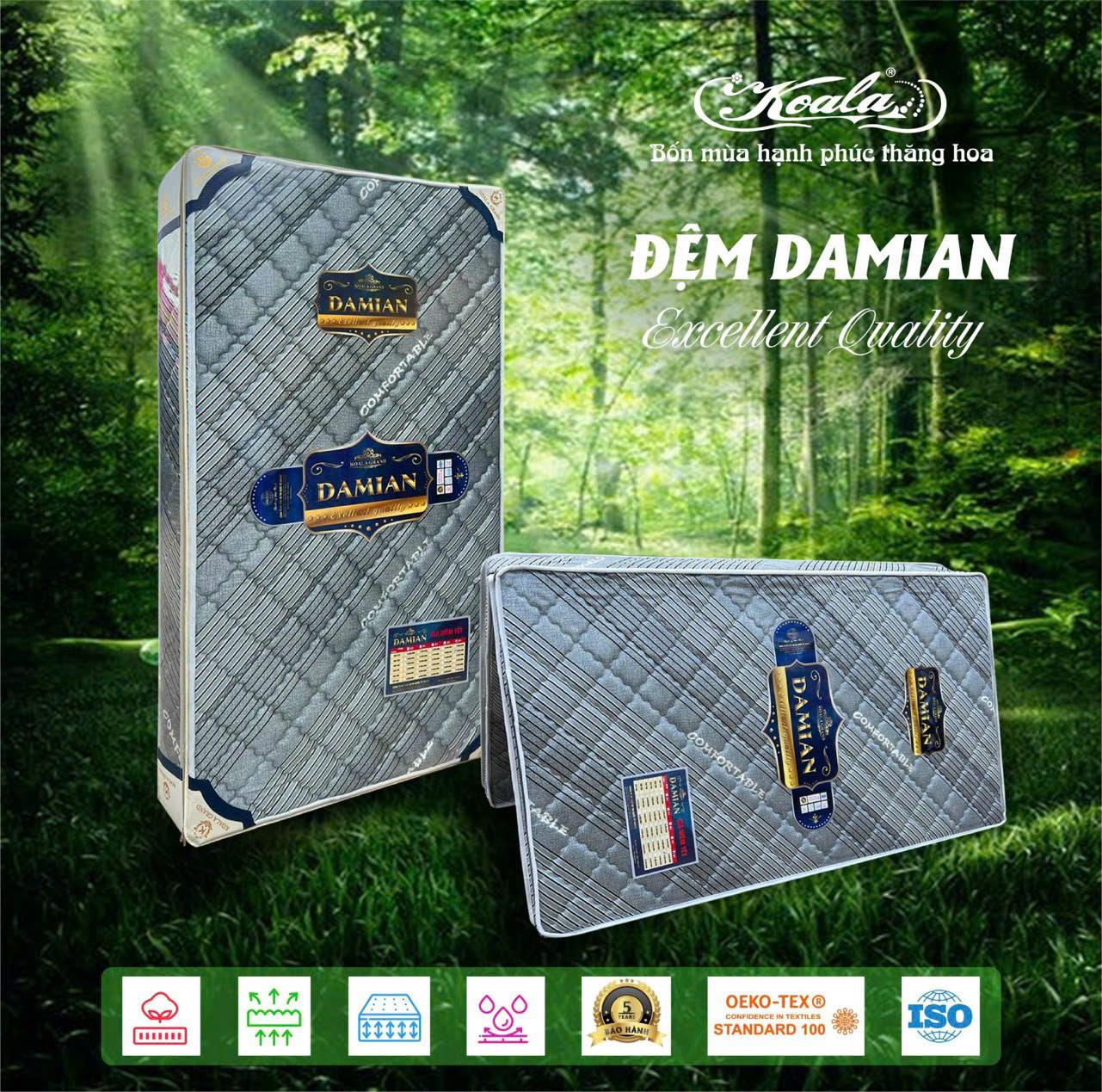 Đệm Chống Thoái Hóa 2M DAMIAN 200*220cm
