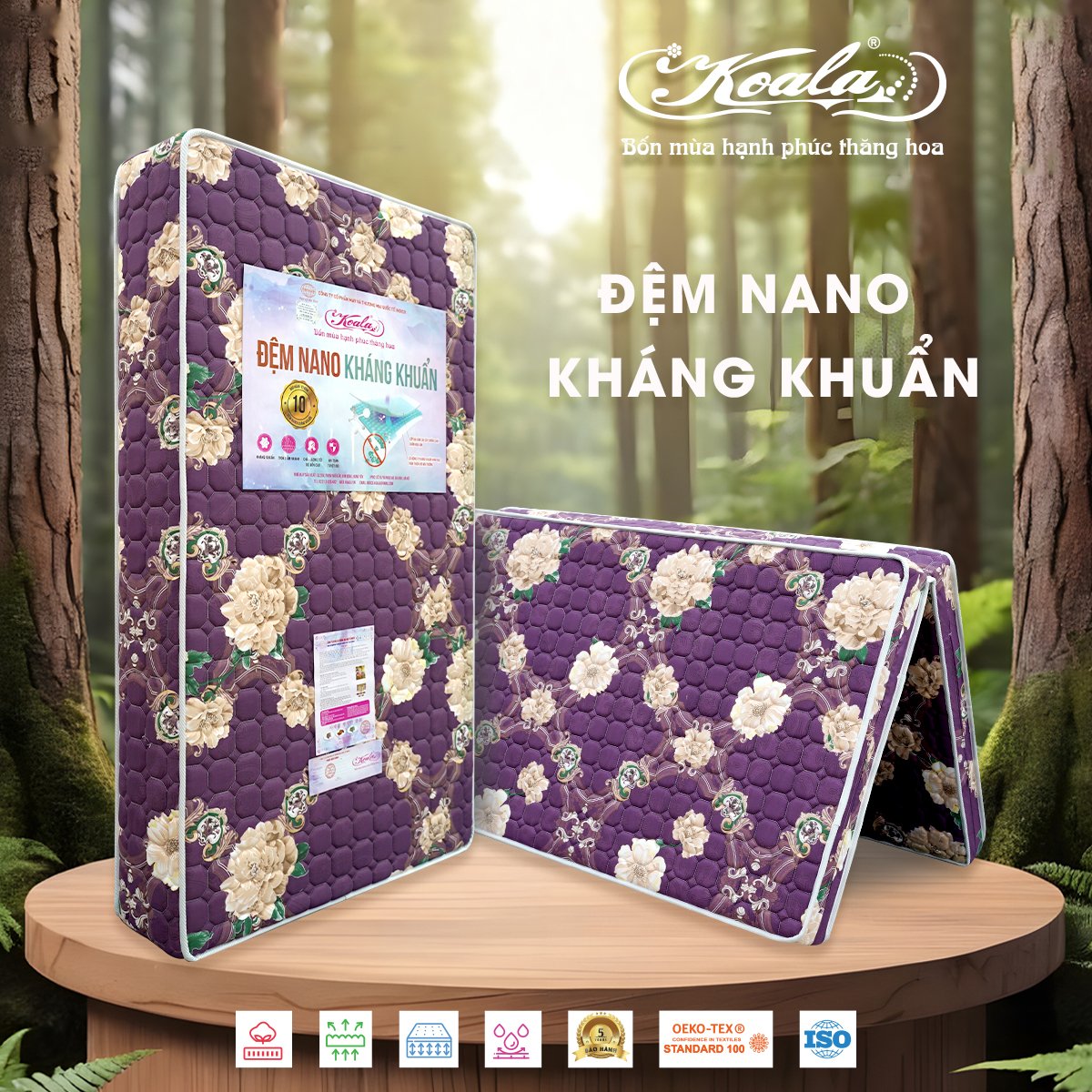 Đệm Chống Thoái Hóa 2M Nano Kháng Khuẩn 160*200cm