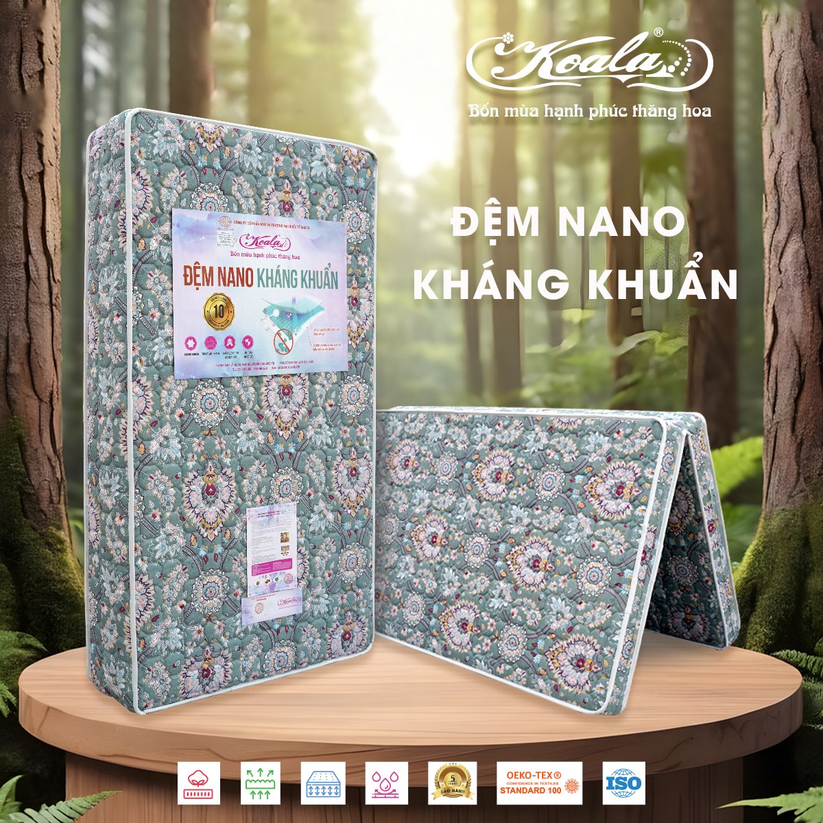 Đệm Chống Thoái Hóa 2M Nano Kháng Khuẩn 160*200cm