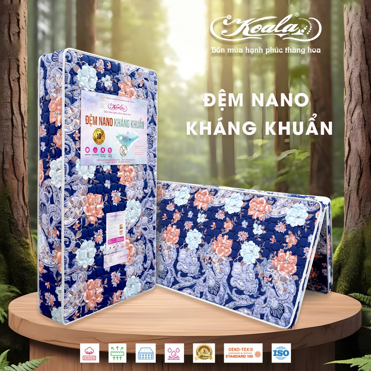 Đệm Chống Thoái Hóa 2M Nano Kháng Khuẩn 160*200cm