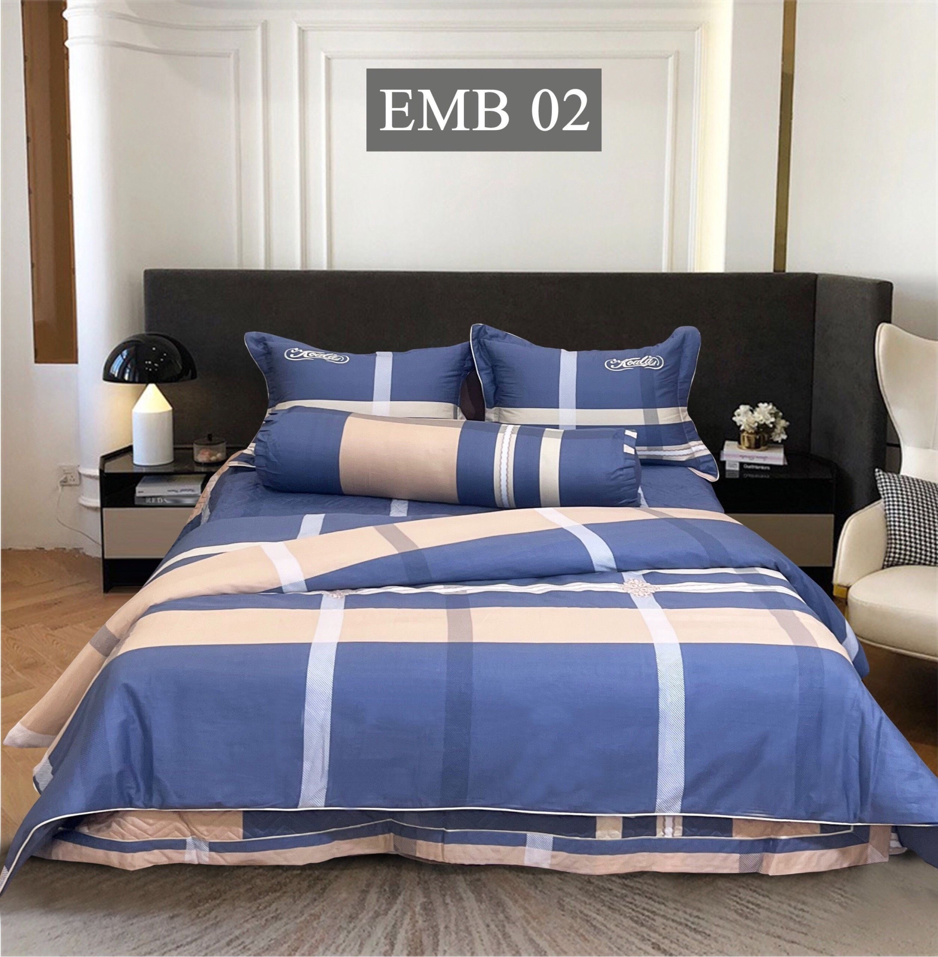 Bộ Chăn Ga Gối EMB 02