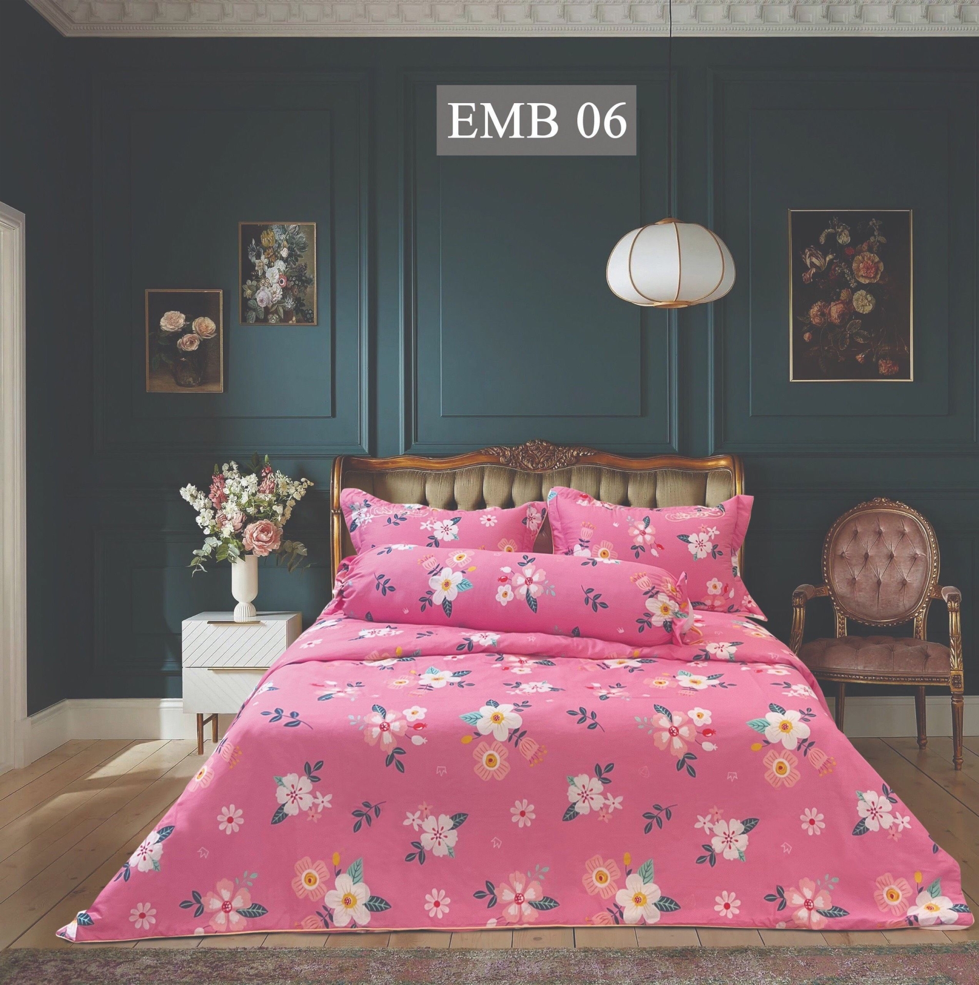 Bộ Chăn Ga Gối EMB 06