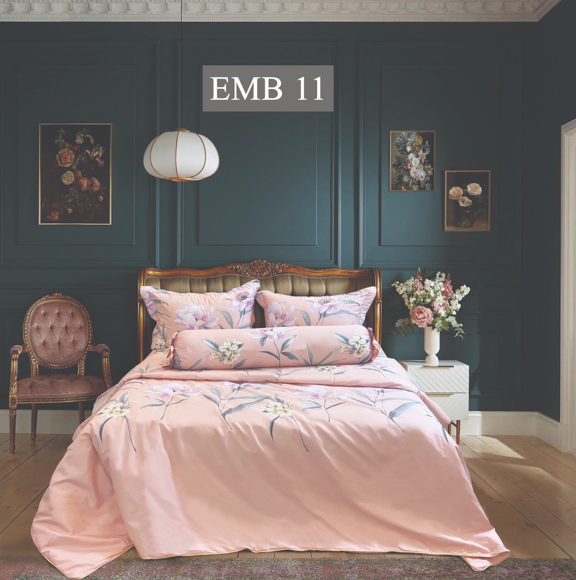 Bộ Chăn Ga Gối EMB 11