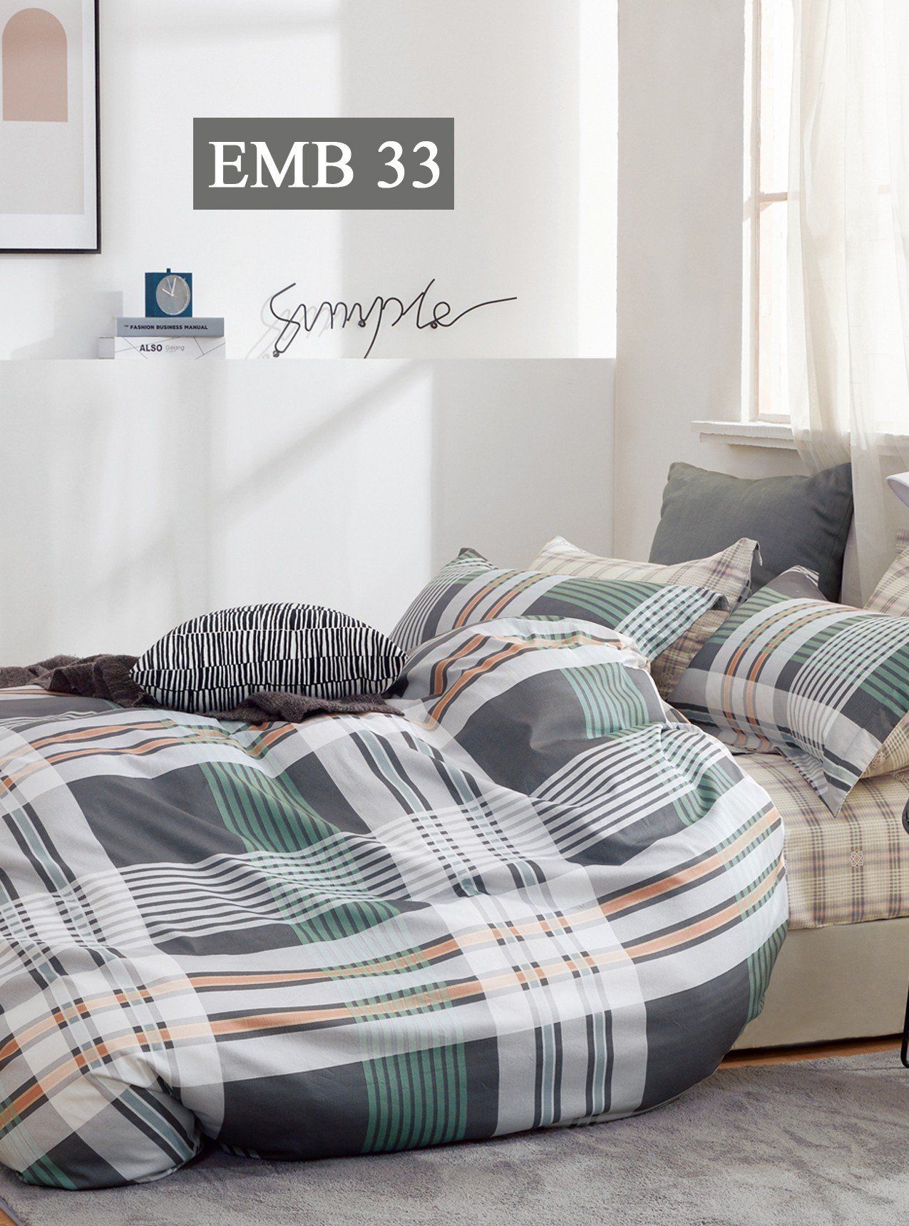 Bộ Chăn Ga Gối EMB 33