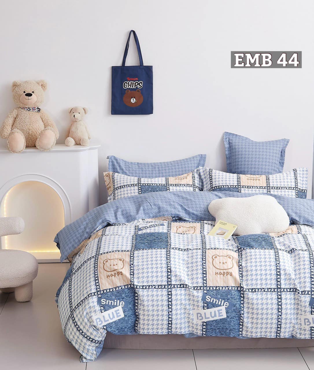 Bộ Chăn Ga Gối EMB 44