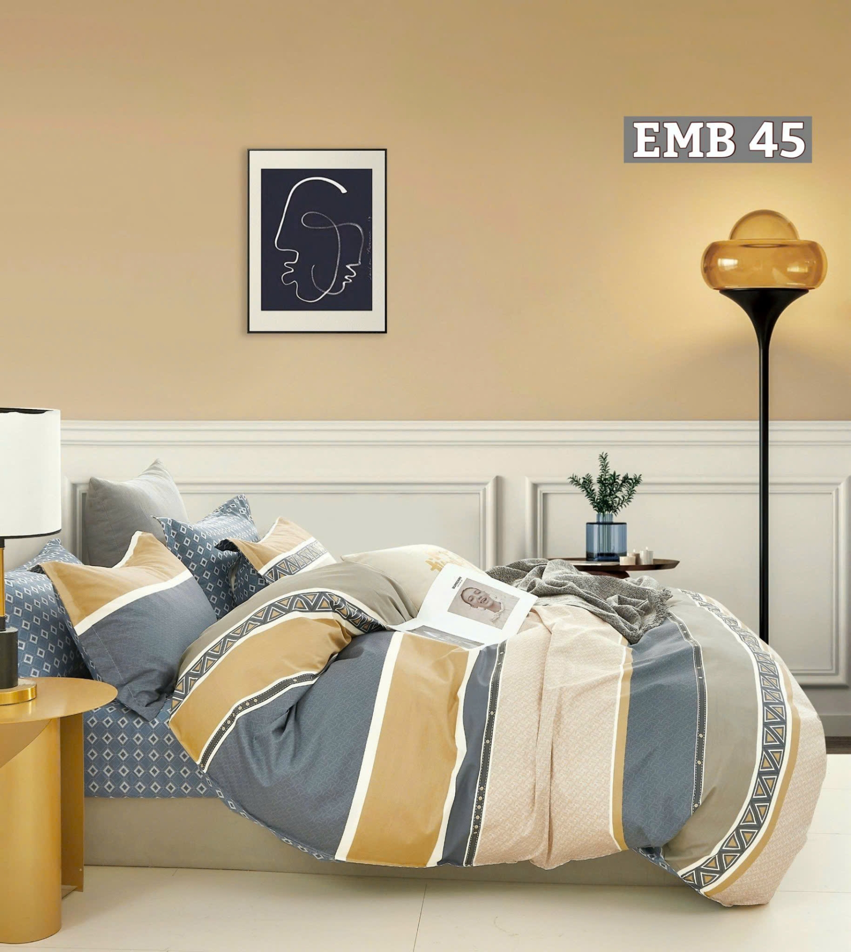 Bộ Chăn Ga Gối EMB 45