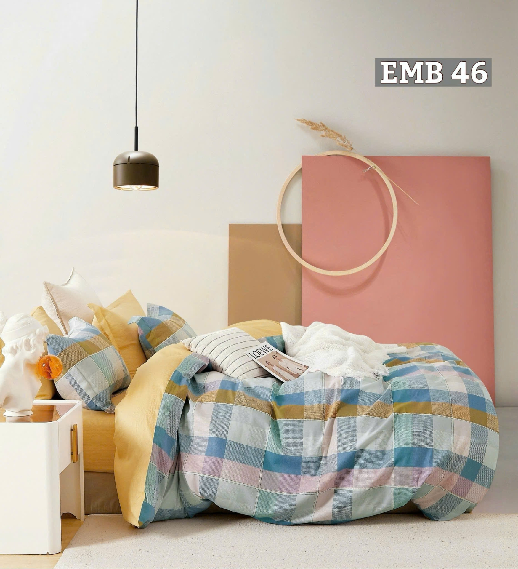Bộ Chăn Ga Gối EMB 46