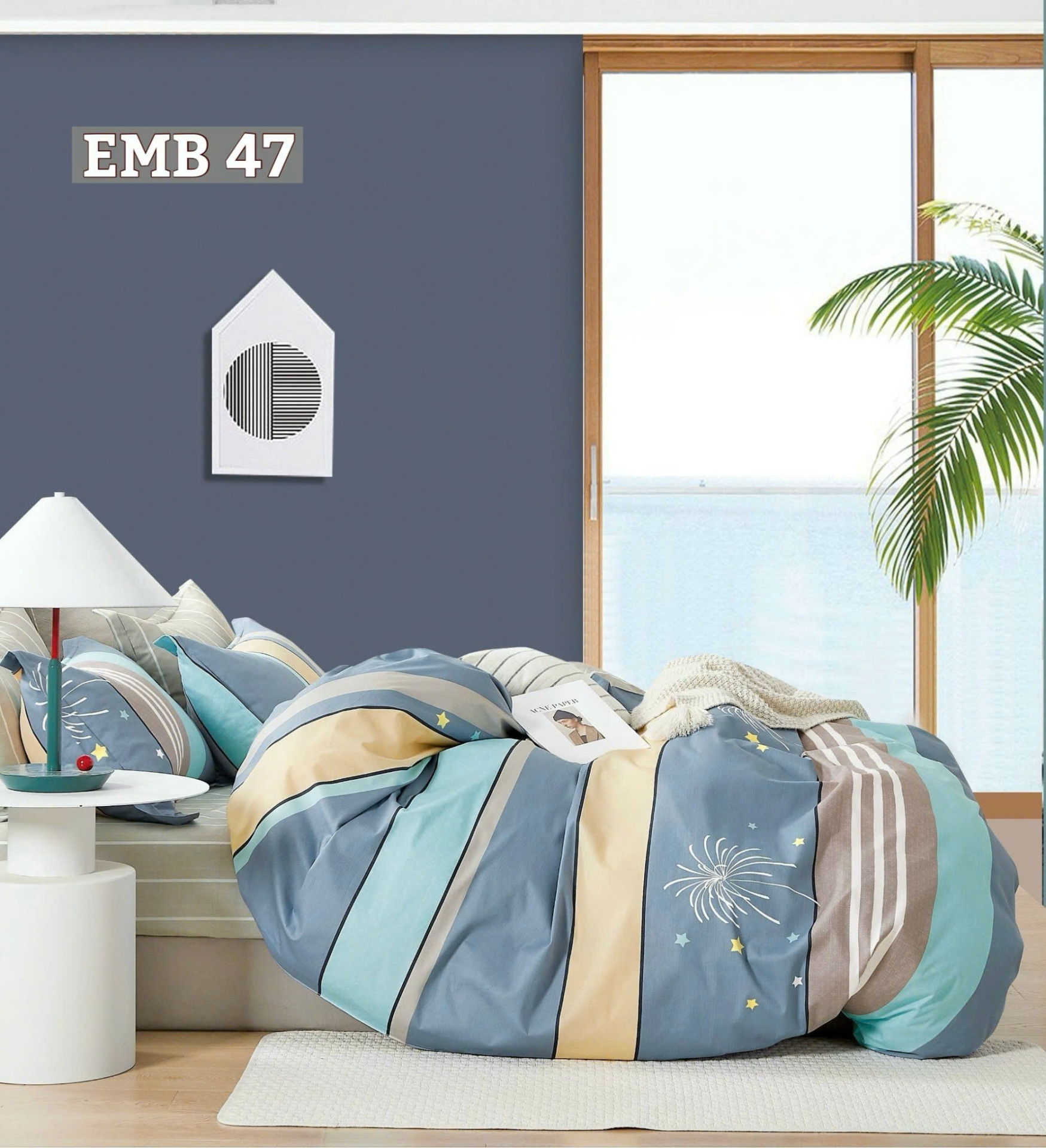 Bộ Chăn Ga Gối EMB 47
