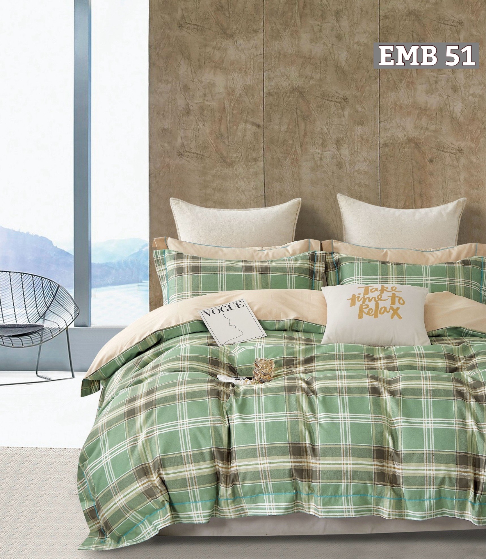 Bộ Chăn Ga Gối EMB 51