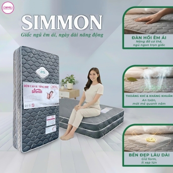 ĐỆM CAO SU TỔNG HỢP SIMMON – GIẤC NGỦ ÊM ÁI, NGÀY DÀI NĂNG ĐỘNG
